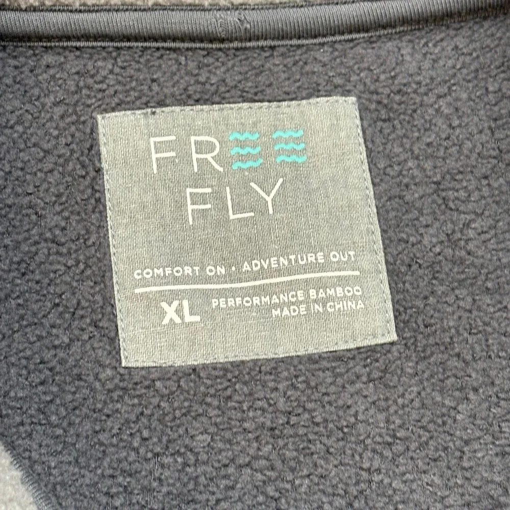 Free Fly Mens Bamboo Fleece‎ Snap Neck Pullover Charcoal Gray XL Performance XL